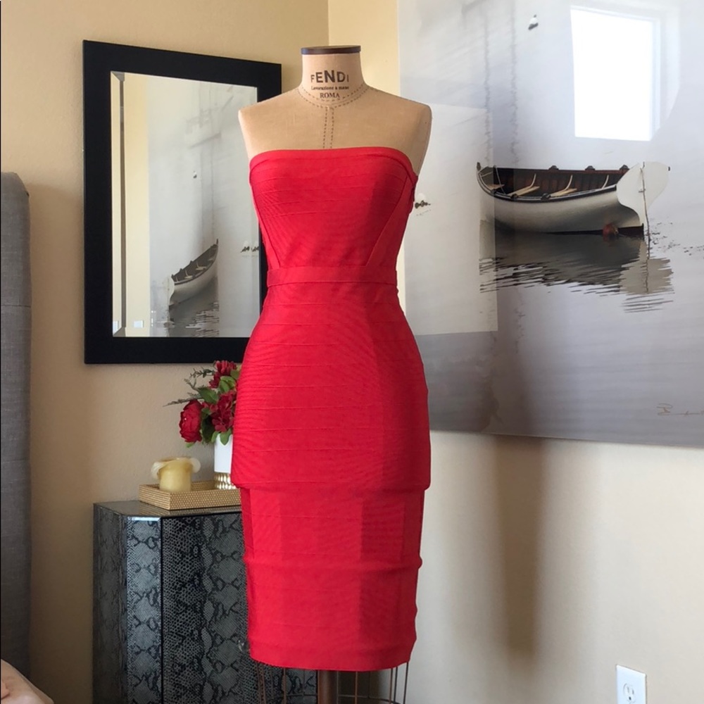 BEBE Red bandage dress